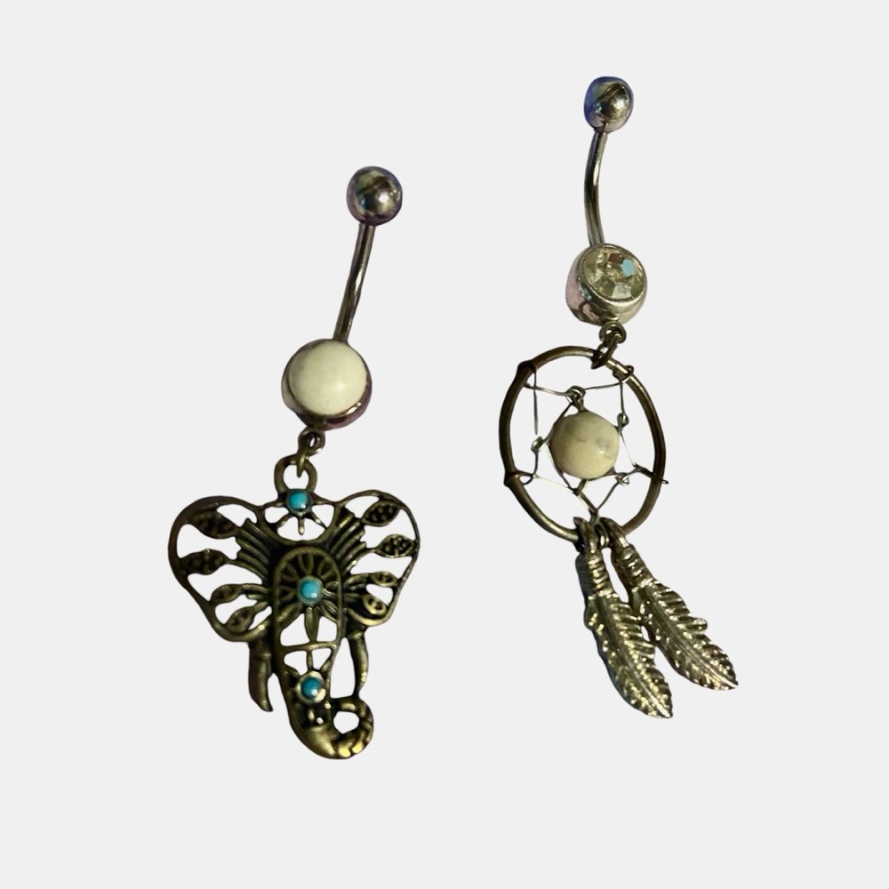 Pair of Boho Dangly Bellybutton Rings